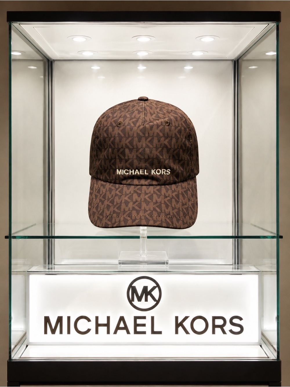 Michael Kors Brown Signature Monogram Baseball Cap